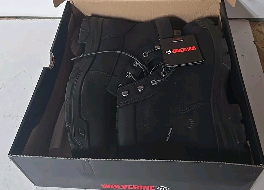 NIB Wolverine Chainhand Steel Toe Work Boot W10918 Black Lea