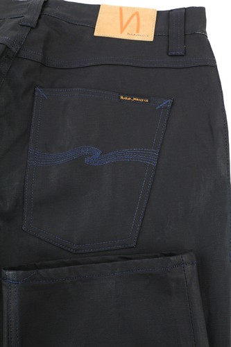 Nudie Jeans Düster Tim Herren W36/L36 Slim Fit Baumwolle Schwarz Coated Indigo - Bild 5 von 10