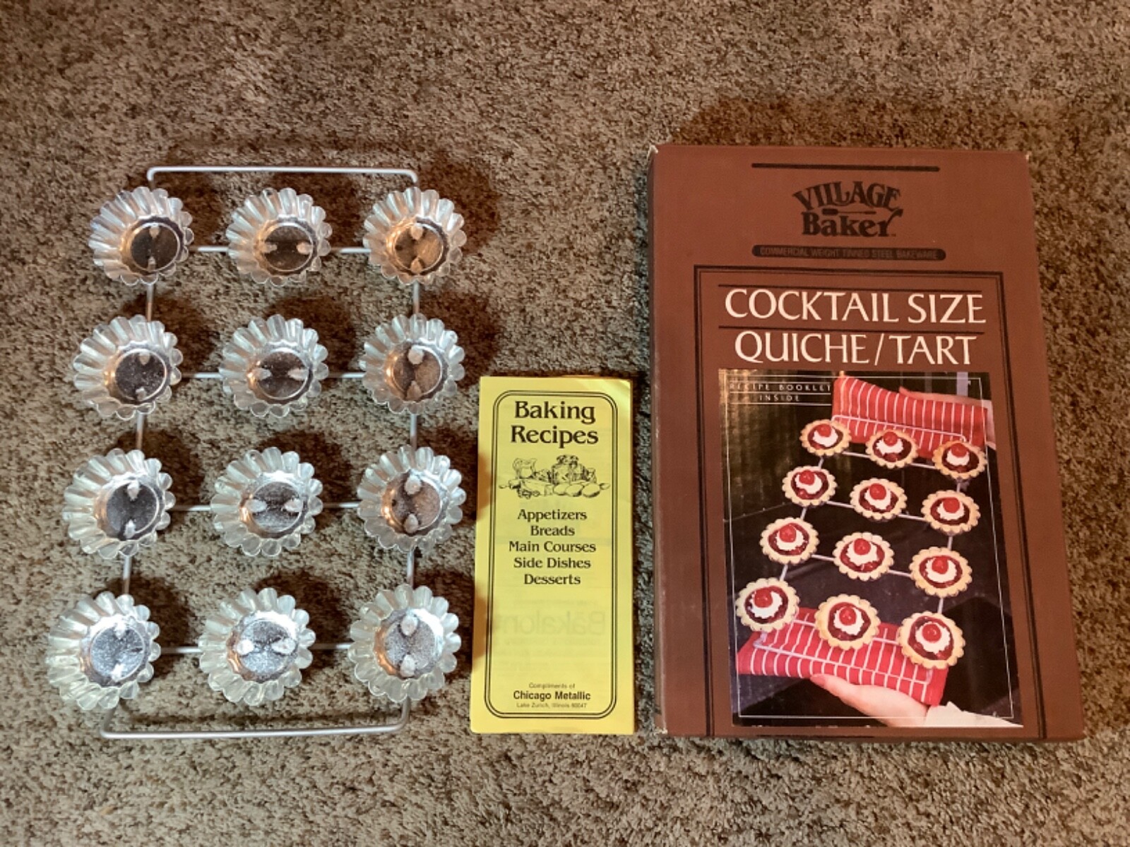 Village Baker Cocktail Size Appetizer QUICHE TART Muffin BAKING PAN ...