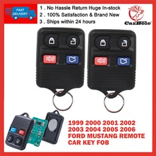 2 For 1999 2000 2001 2002 2003 2004 2005 2006 Ford Mustang Remote Car Key Fob