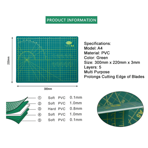 Discounted! A4 Self Healing DIY Cutting Mat (5 Layers Thick Large (30x 22x 3cm) - Picture 5 of 8