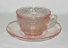 MacBeth Evans Glass AMERICAN SWEETHEART Pink Cup and Saucer Set