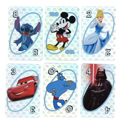 Lote de 6 tarjetas holográficas de papel aluminio Uno de 100 años de Disney RARO - Imagen 1 de 2