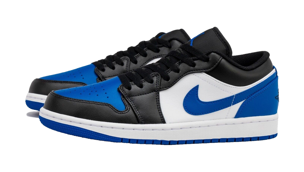 Nike Air Jordan One Low Royal Toe Sneakers Blue Swoosh Retro Trainers Men 9US