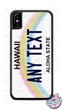 Hawaii Rainbow License Plate Phone Case for iPhone 16 Samsung A14 Google Moto 5g