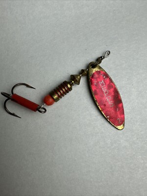 Vintage Mepps #2 AGLIA LONG Red Prism 2Blade Inline Spinner Bait France