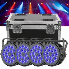 4PCS 18x15W Lighting LED Stage PAR Light RGBWA UV DMX Beam Party DJ Disco Light