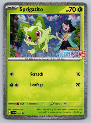 Sprigatito Pokemon Horizons Scarlet & Violet SVP 191 Holo Black Star Promo NM