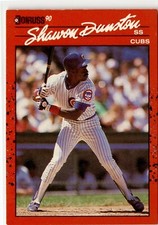 1990 Donruss Baseball Shawon Dunston #49 Chicago Cubs ERROR CARD