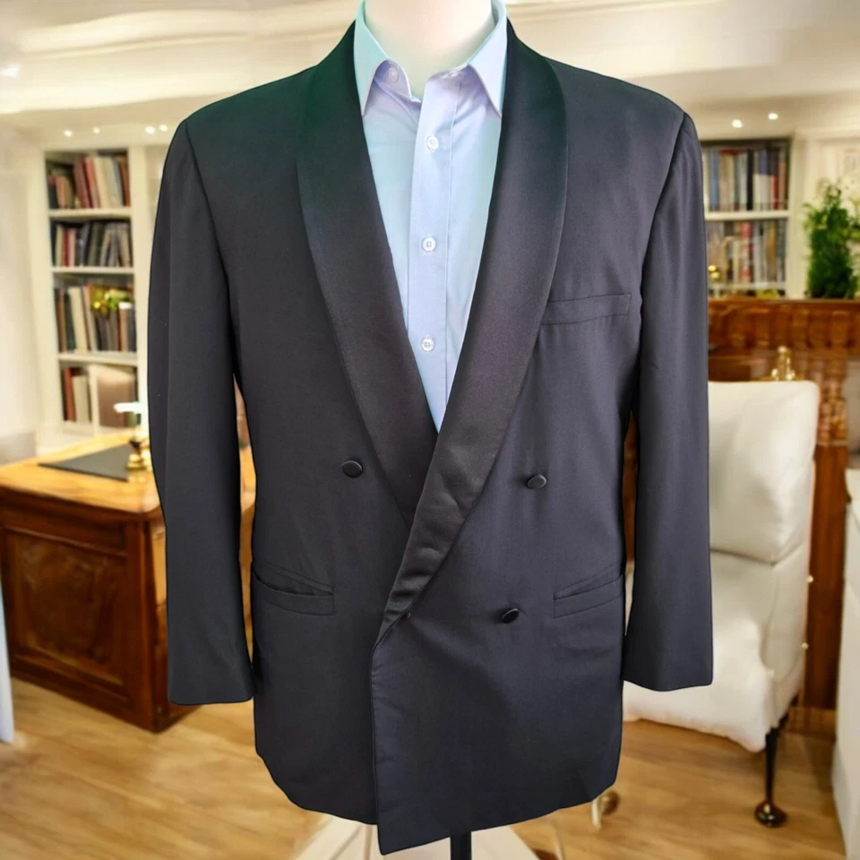 Versace Double Breasted Shawl Collar Tuxedo Jacket 44R 54it White Label - Image 3 of 4