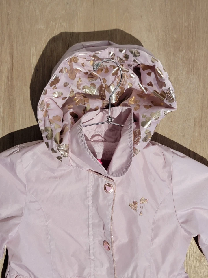 londres chaqueta niebla niñas talla 5 sudadera con capucha cremallera completa botones bolsillos abrigo rosa Foto 4 de 4