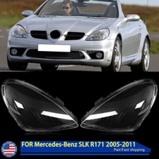 2Pcs For Mercedes SLK R171 2005-11 LH &RH Headlight Headlamp Lens Cover Clear US