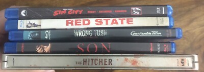 5x FSK 18 Filme (4x Blu Ray, 1x DVD) Wrong Turn 7, Hitcher Remake, Red State Son