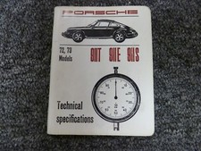 1972-1973 Porsche 911t 911e 911s Technical Shop Service Specifications Manual
