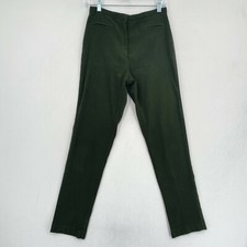 VTG Express High Rise Slim Straight Pants Womens 6 Green Reverse Pockets 27x31