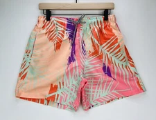 Boardies Apparel Mens Sz L Tropicana Pink Mid Length Lined Swim Shorts