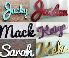 Wooden name sign for kids bedroom door nursery personalised room plaque custom