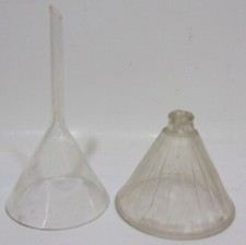 Vintage Laboratory Glass Funnel Chemist K Funnel Lab Apothecary Ribbed Mooney