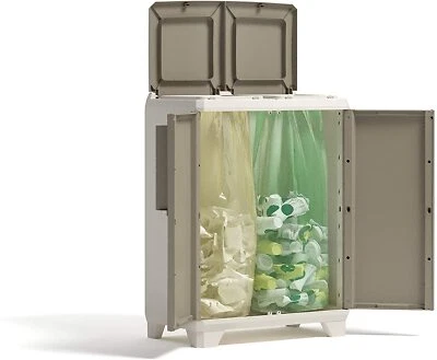 KETER ARMADIO PVC SPLIT PREMIUM WOOD RACCOLTA DIFFERENZIATA INDIFFERENZIATA (39182)