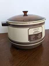 Vintage Sears Counter Craft Deep Fryer Basket Amber Glass Lid, And Spider