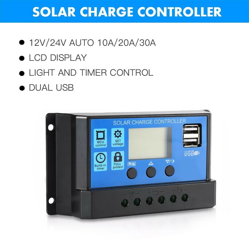 200 WATT SOLAR PANEL KIT 2x100w MOTORHOME VW CAMPER VAN CARAVAN LCD display 200w