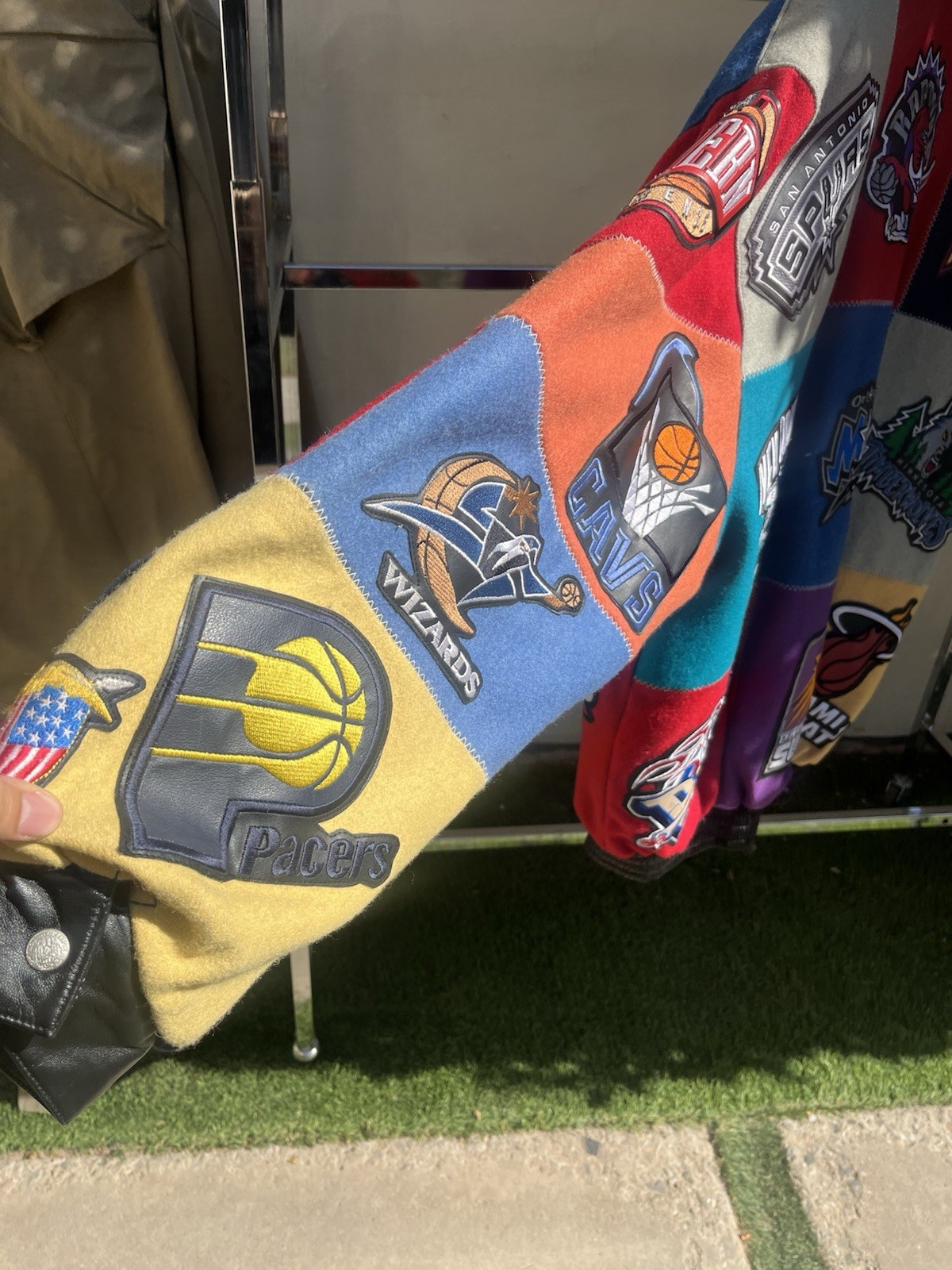 Jeff Hamilton NBA Team Patchwork Jacket Vintage 9… - image 3