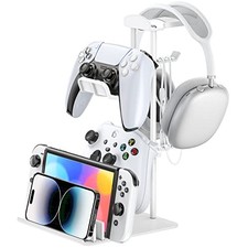 Headphone Stand, Controller Holder  Headset Holder for Desk, Earphone White