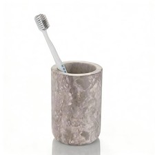 Natural Marble Toothbrush Holder for Bathroom Countertop Toothbrush Makeup Br...