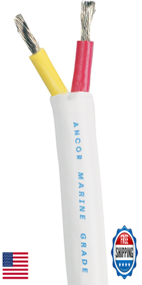 #ad Ancor Marine Grade 14 2 AWG 2x2mm Flat Safety Duplex Cable 100ft $122.67
