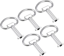 Uxcell Electrical Cabinet Key 5Mm Hole Zinc Alloy Water Meter Box Safety Key 54X