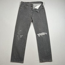 Vintage Levis 501xx Jeans 31x30 Mens Faded Black Gray Button Fly Made in USA 90s