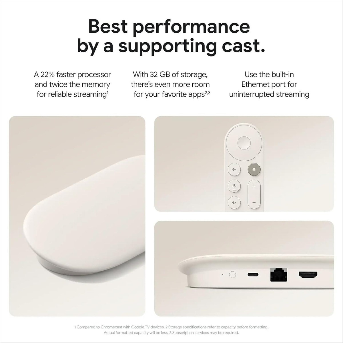 Google TV Streamer GRS6B 4K 32GB Porcelain Media Player Voice