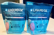 2x16 Liquid I.V. IV Hydration Multiplier Electrolyte Powder Cotton Candy ex 9/27
