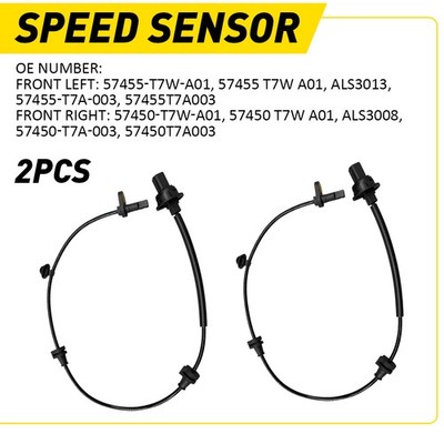 2Pc ABS Wheel Speed Sensor Front Right & Left Fit Honda HR-V 2016-22 1.8L Black