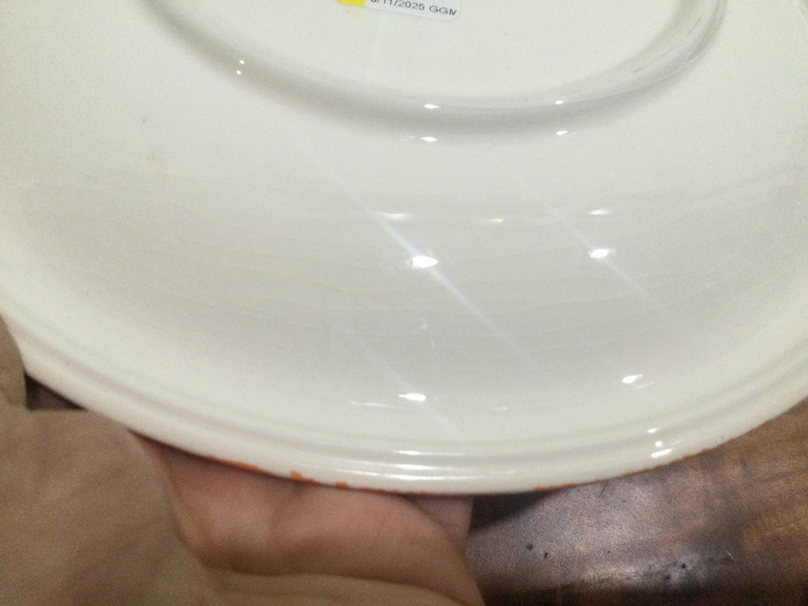 12pc  Tre Ci Italy orange BATIK service for 4 cup plates pasta bowls exc