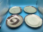 Vtg. Frankoma Pottery Prairie Green 10” Dinner Plates 5F Scalloped Set of 4