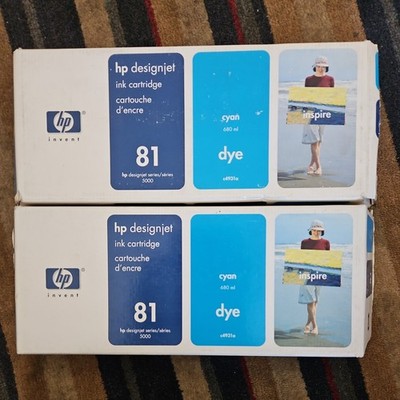 Lot Of 2 HP DJ 81 INK CYAN C4931A NEW OEM