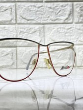 Vintage Marchon Eyeglasses Frame Japan Gold Red Aviator Metal 130mm RX Optical