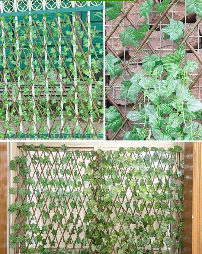 Versenkbare Garten Zaun Spalier Sichtschutz mit Künstliche Pflanzen Outdoor Neu - Bild 3 von 4