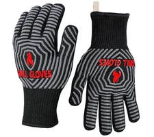 Iccker BBQ Grill Gloves Heat Resistant Gloves 1112°F Oven Cooking Mitts Silicone