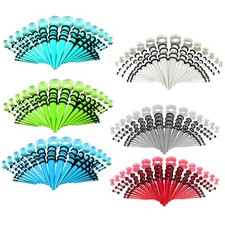 50x Multi Size Messgeräte Set Taper Plugs Tunnel Body Piercing Schmuck