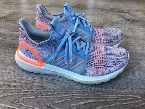 Adidas Womens Ultraboost 19 Size 9.5 Running Shoes Orange Blue Sneakers G27483
