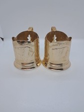 Aluminum Cup Holders Ussr Culture Soviet Ethnicities Vintage Collectible Bison