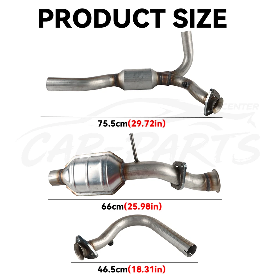 For 2001-2004 Chevrolet S10 4.3L V6 4WD Y Pipe Exhaust Catalytic Converter Set - Image 2 of 4