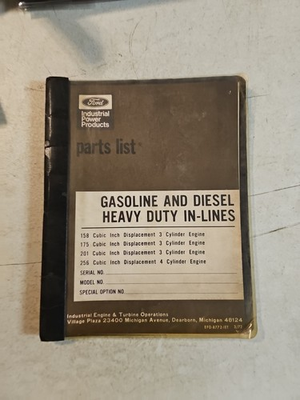 #ad Vintage 1972 Ford Gasoline and Diesel Heavy Duty In Line Engine Parts List $13.45