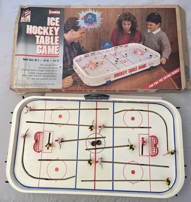 Franklin Table Top Hockey Game w/ Box & Scoreboard 1970's Vintage