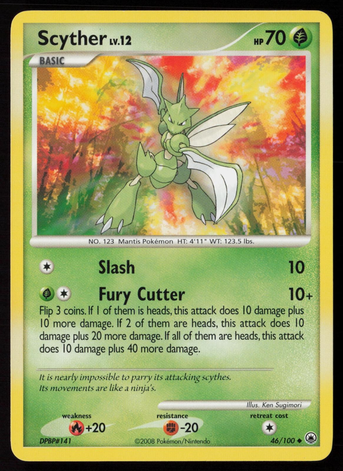 Scyther 46/100 Uncommon Majestic Dawn Pokemon Near Mint