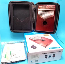 Gecko Kalimba 17 Key Mahogany Thumb Piano Case Musical Instrument