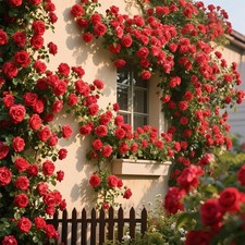200 Red Climbing Rose Seeds for Planting Outdoors Ornamental Climbing Flower...