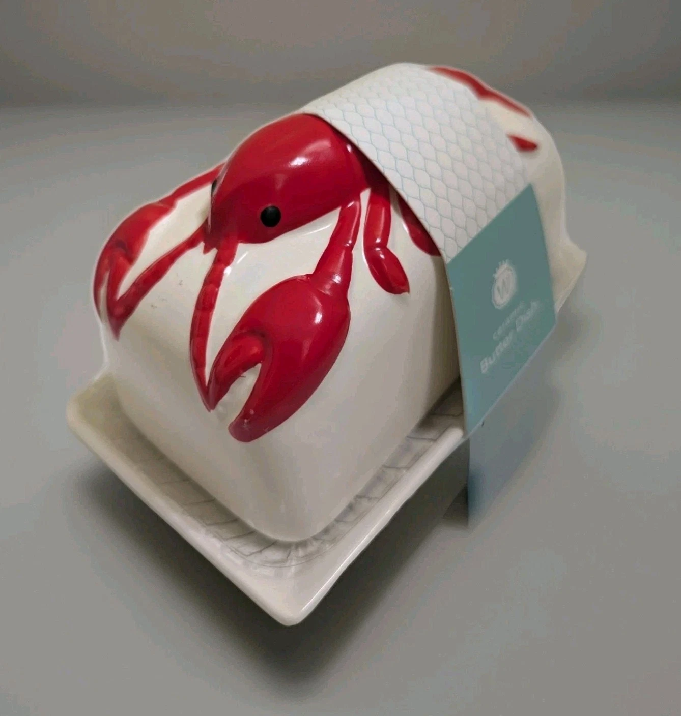 Red Lobster Ceramic Butter Dish Wild Eye Designs New with Tag